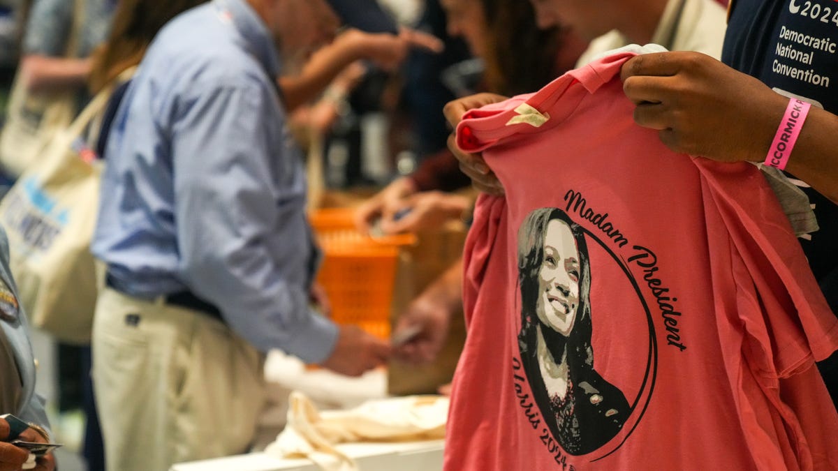 What’s the hot merch at the DNC? ‘Cat lady’ T-shirts and ‘my Black job’ buttons