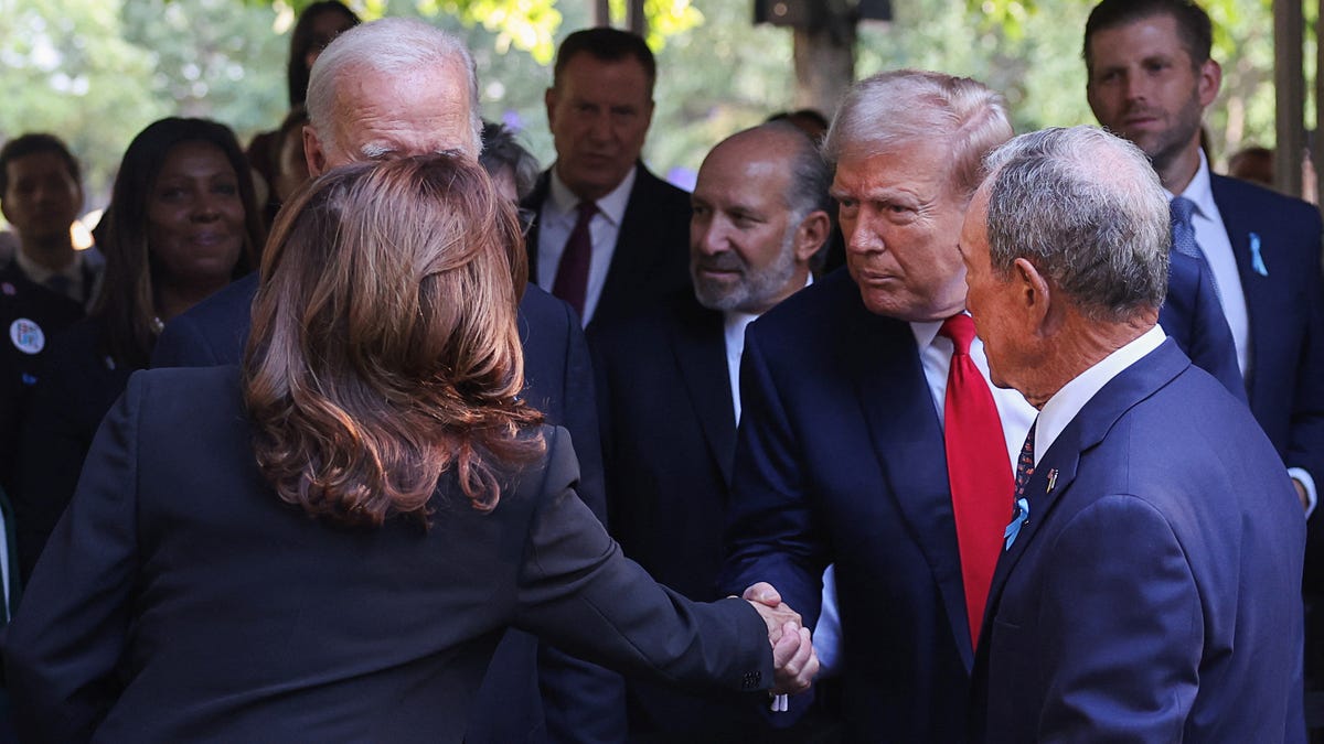 Kamala Harris, Donald Trump meet again, shake hands at 9/11 memorial service