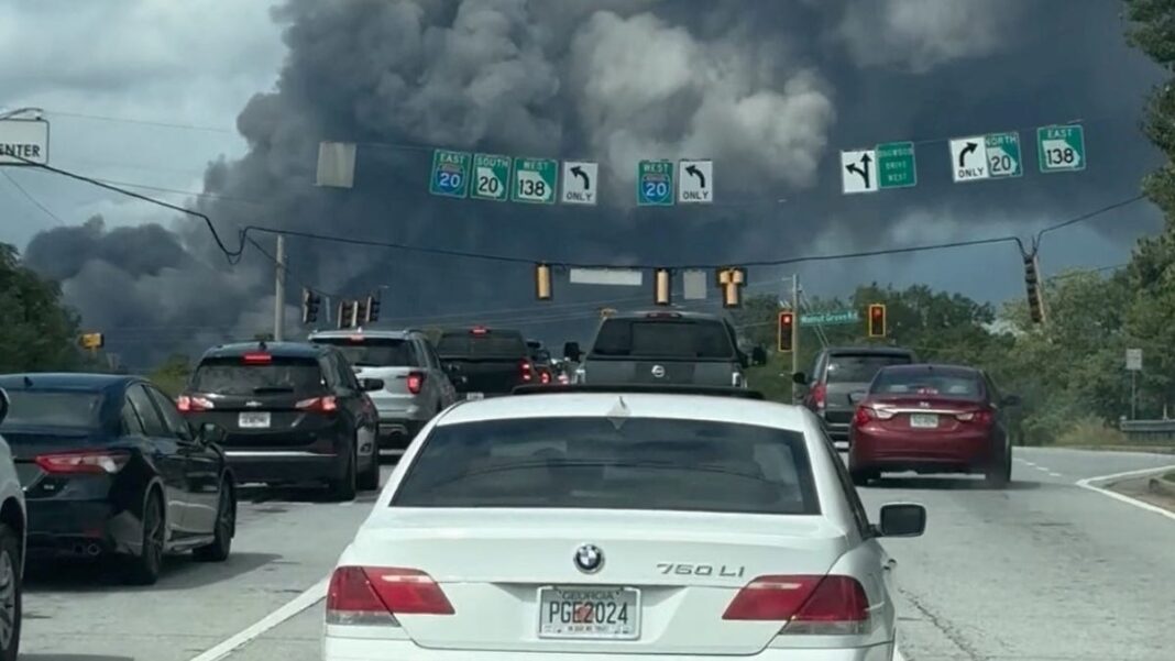 Conyers fire: Shelter-in-place still in effect after chemical fire at pool cleaning plant