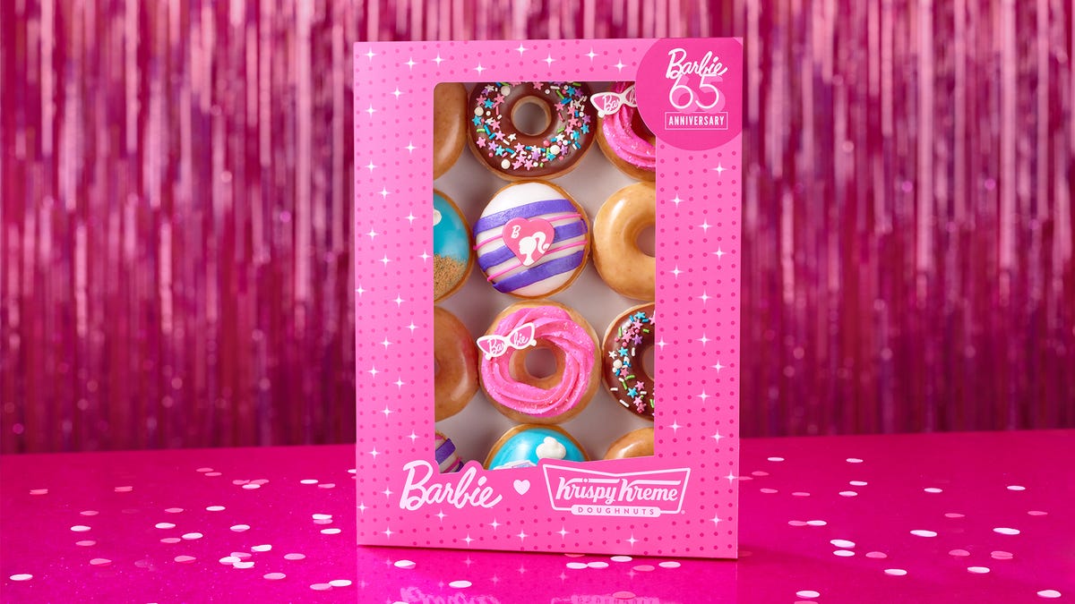 Krispy Kreme marks Barbie’s 65th anniversary with pink, sparkly doughnuts