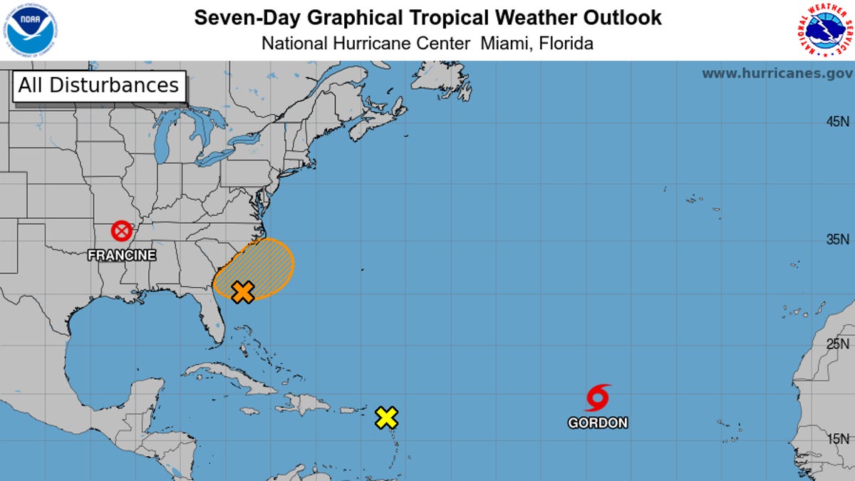 Tropical Storm Gordon forms in Atlantic, hurricane forecasters eye track