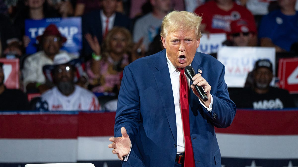 Trump jokes about ‘dangerous business,’ bashes Harris first rally since gunman arrested