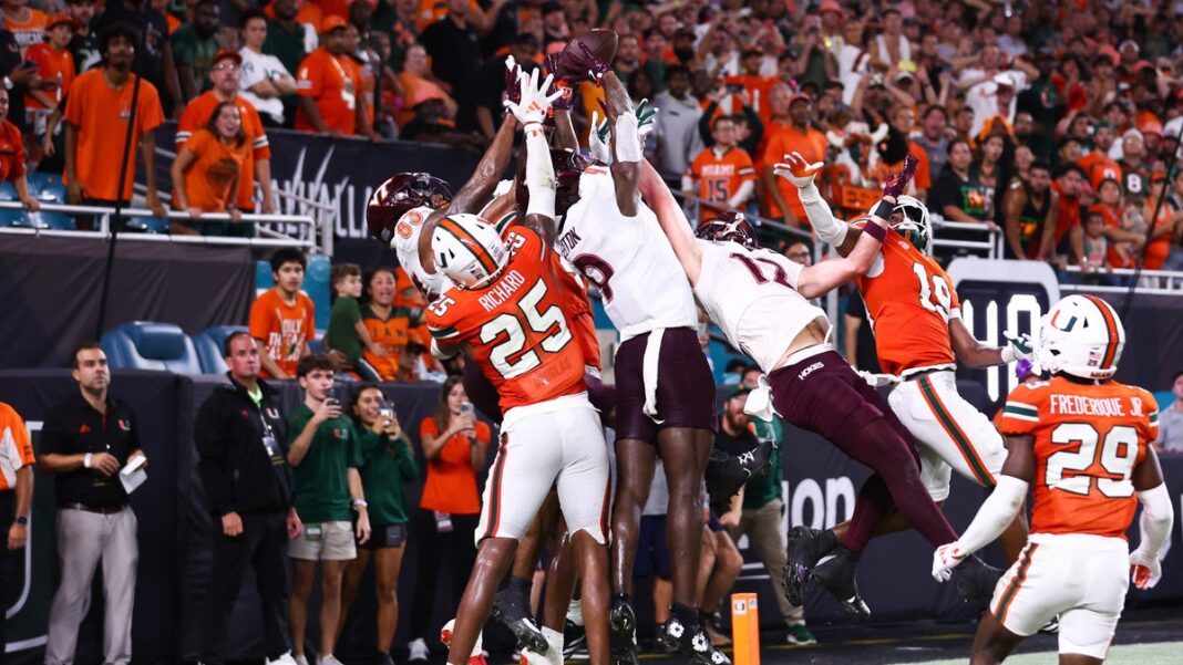 Virginia Tech misses out on upset of No. 9 Miami after Hail Mary TD is overturned