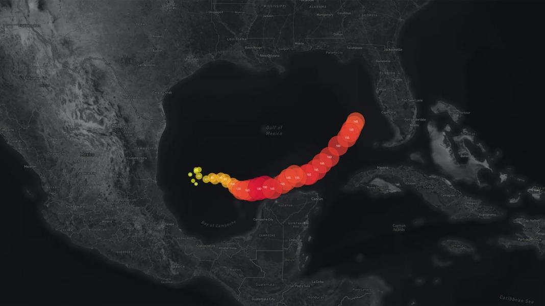 When and where Hurricane Milton’s wind speeds are the highest