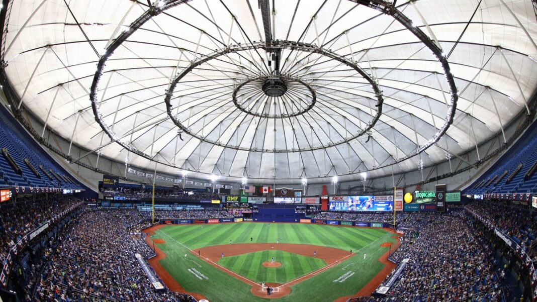 Roof of Tampa Bay Rays’ Tropicana Field damaged by Hurricane Milton