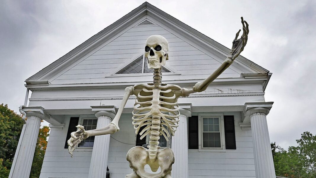 Your 12-foot skeleton is scaring neighborhood dogs, who don’t know what Halloween is