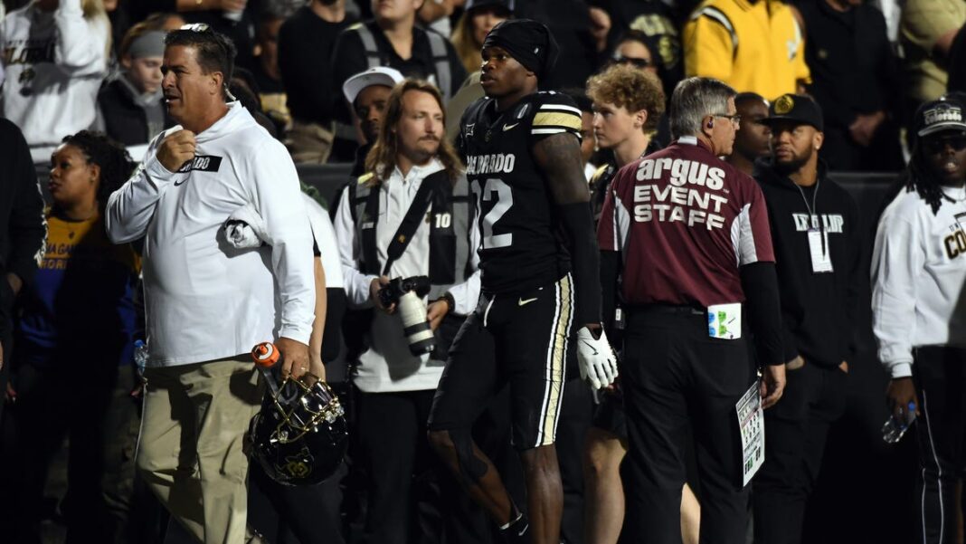 Travis Hunter injury update: Colorado star left K-State game with apparent shoulder injury