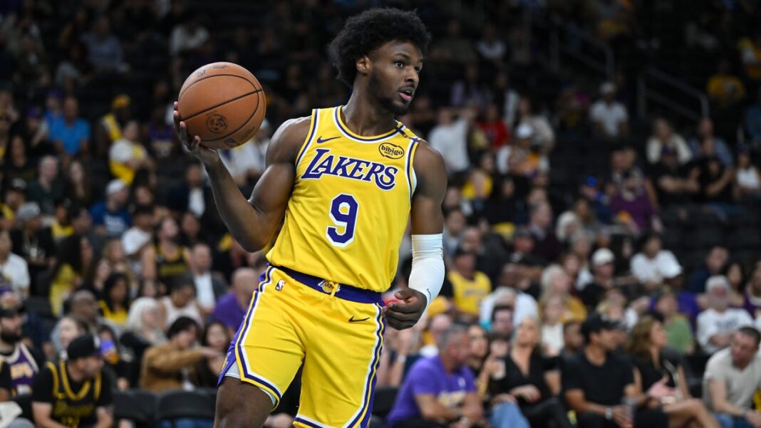 How many points did Bronny James score tonight? Lakers-Warriors preseason box score