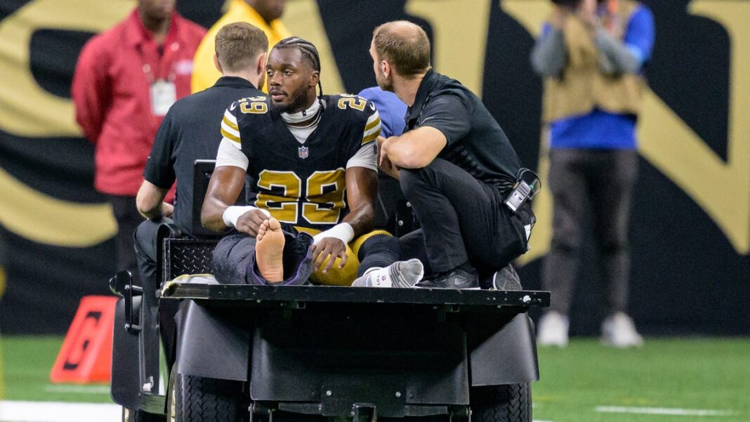 Paulson Adebo injury update: Saints CB breaks femur during ‘Thursday Night Football’ game