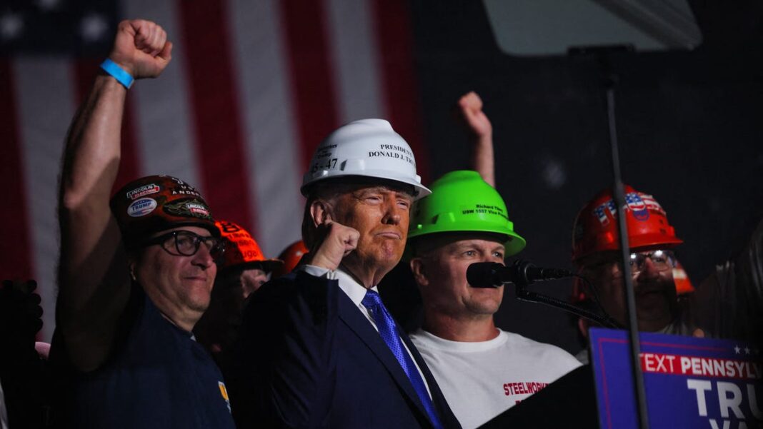 Donald Trump targets steelworkers, riffs on golfer’s anatomy at Pennsylvania rally