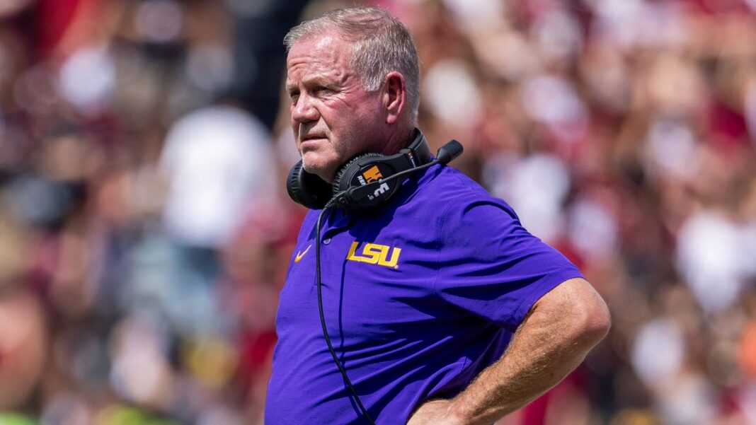 Brian Kelly due $500,000 bonus after LSU becomes bowl-eligible with defeat of Arkansas