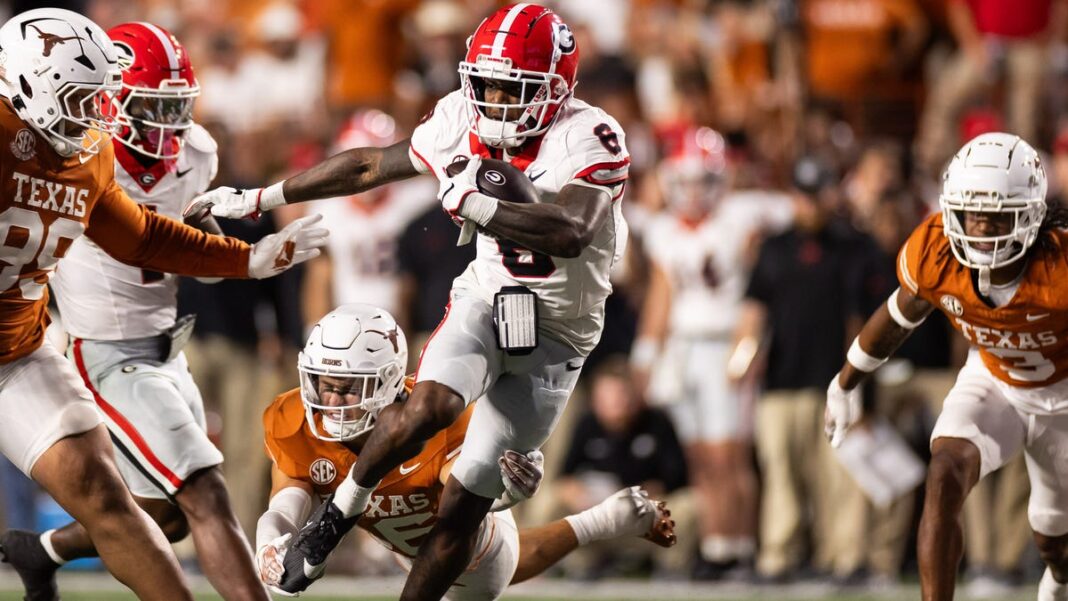 Georgia is the new No. 1 in the College Football Playoff bracket projection after toppling Texas