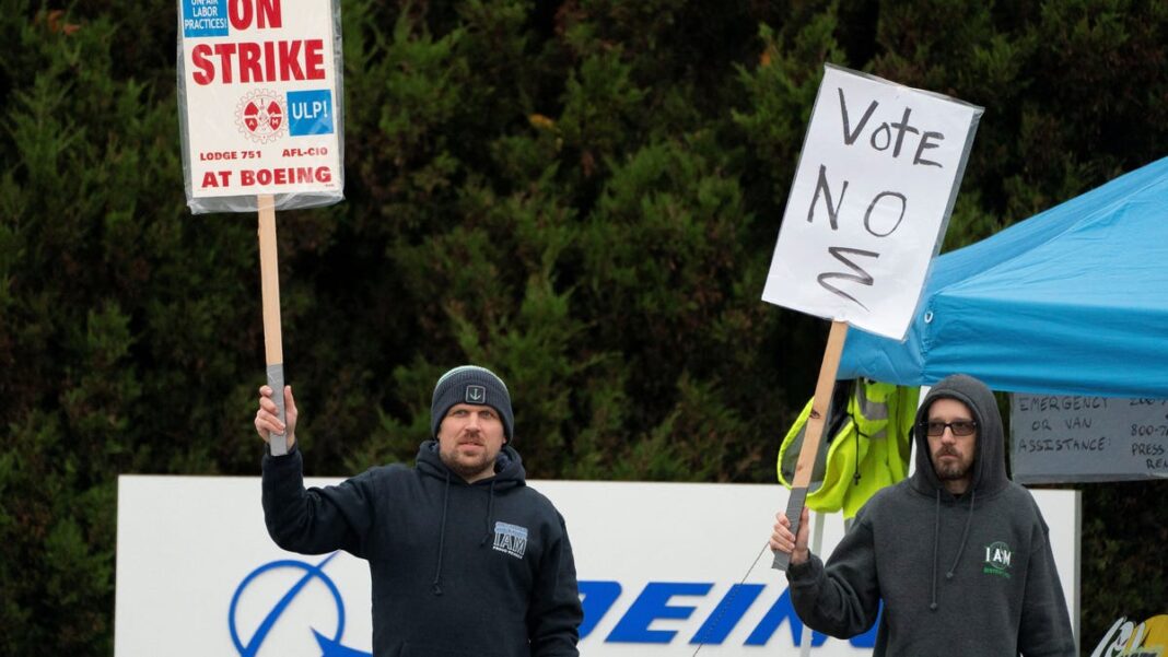 Boeing workers vote to reject contract deal, extending strike