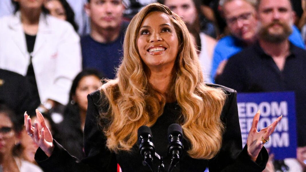 Beyoncé and Kelly Rowland speak at Kamala Harris’ Houston rally: See photos and videos