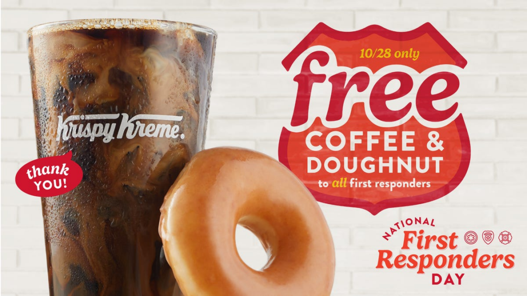 First responders can get a free coffee, doughnut at Krispy Kreme Monday