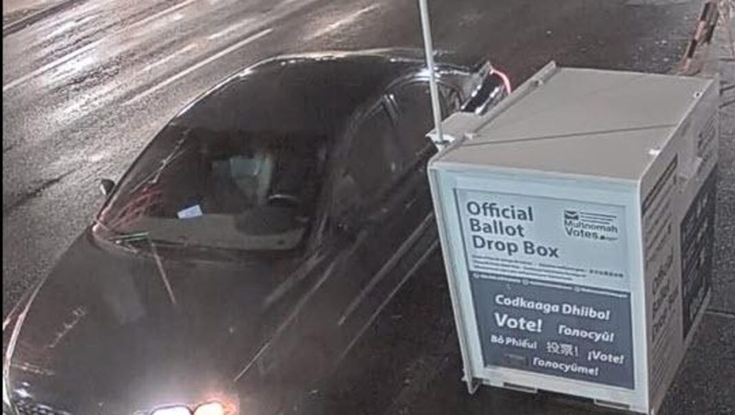 Oregon, Washington ballot boxes set aflame, police release photo of at-large suspect’s car