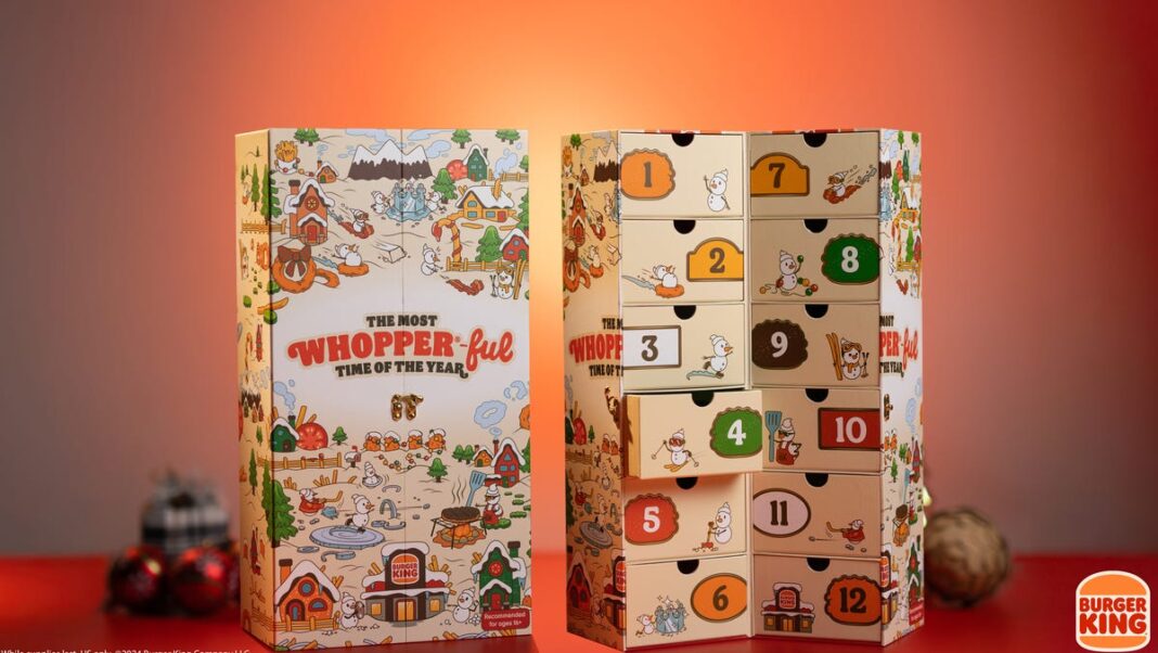 Burger King serves up an Advent calendar for 2024 holidays, with items valued over $100