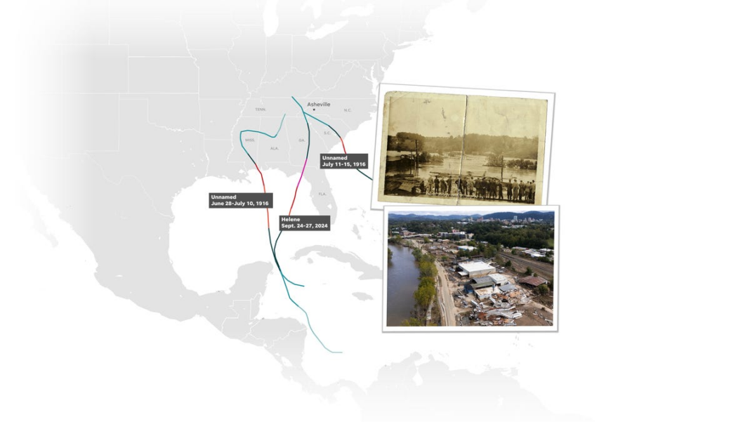 Hurricane Helene ravaged Asheville, echoing another disaster 100 years ago