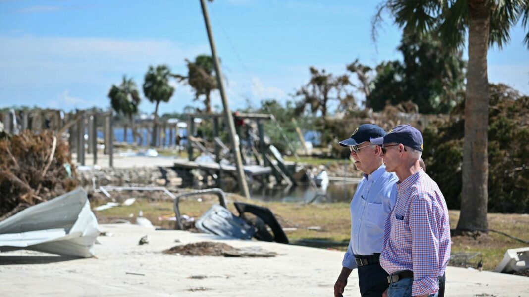 Biden tours Florida and Georgia as FEMA battles Hurricane Helene damage