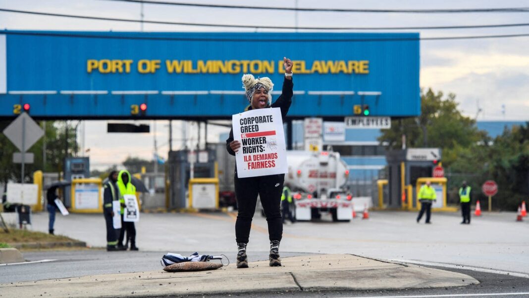 As dockworkers walk out in massive port strike, the White House weighs in