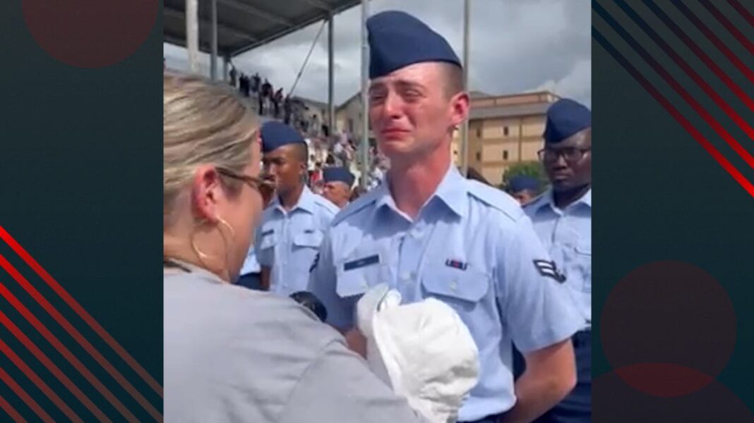 Watch 3-month-old baby tap out tearful Airman uncle during their emotional first meeting