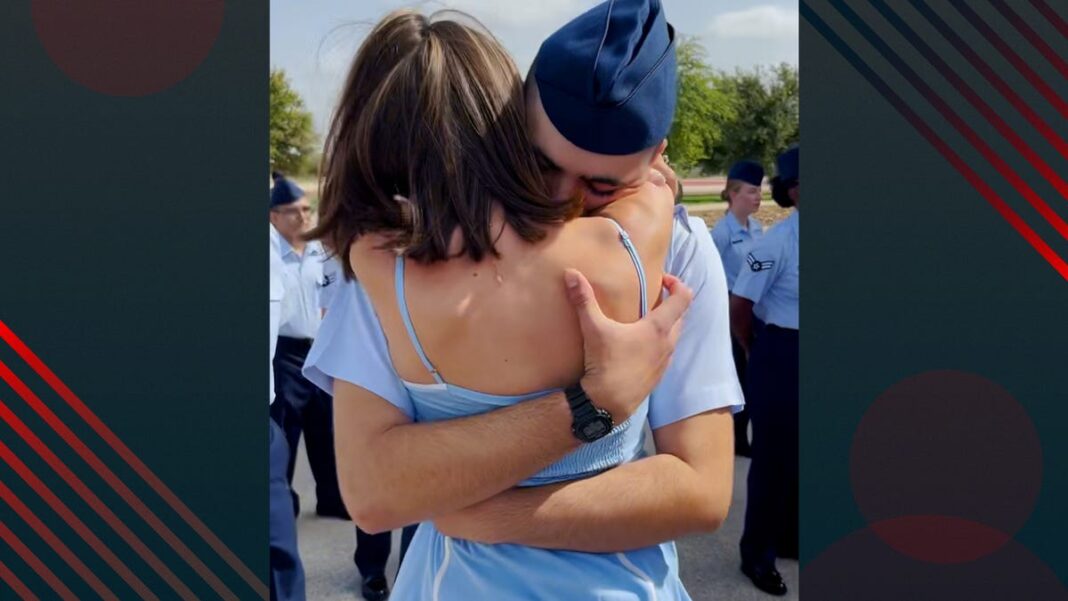 On your mark, set, go! Watch Airman’s girlfriend sprint to tap him out