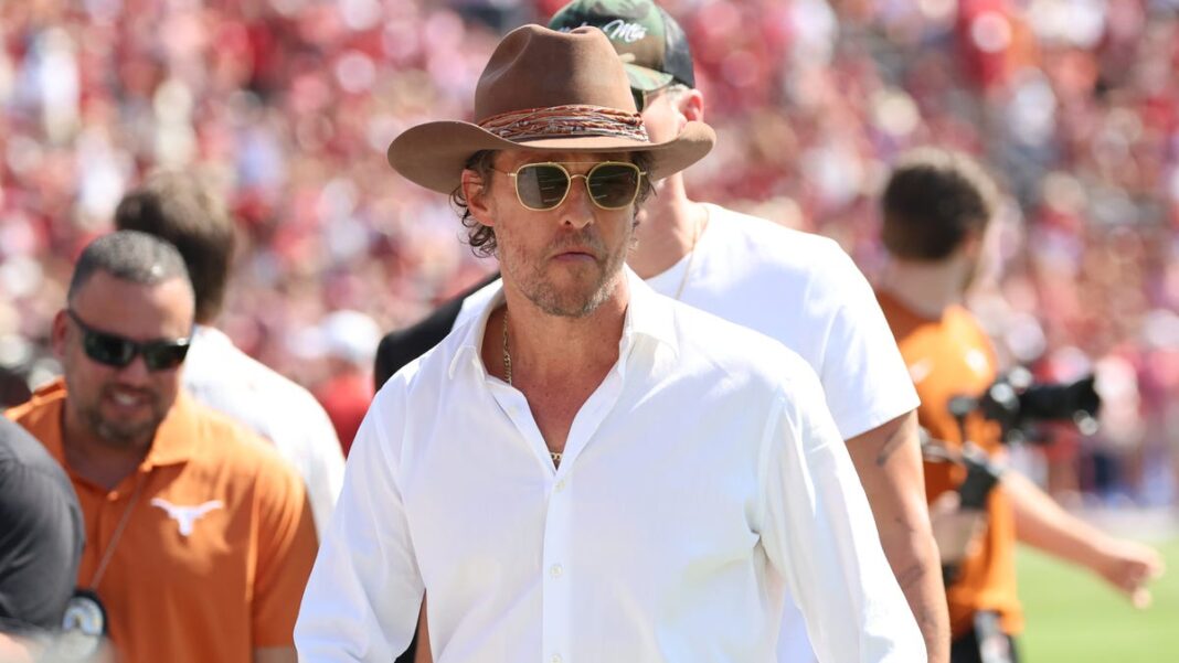 Actor Matthew McConaughey calls out Texas fans for throwing trash on field vs. Georgia