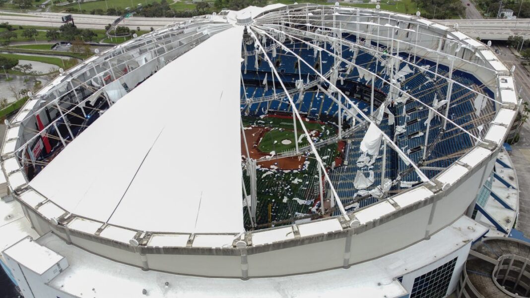 Photos capture Milton’s damage to Tropicana Field, home of Tampa Bay Rays: See the aftermath