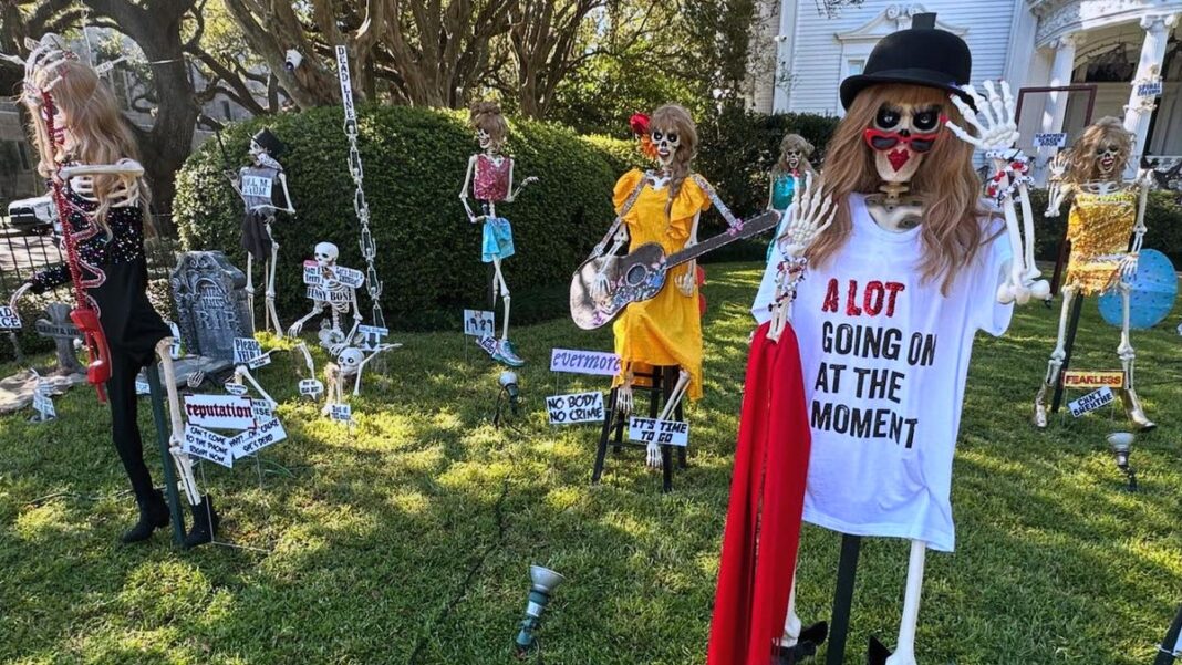 Welcome to the ‘scEras Tour!’ Famous New Orleans Skeleton House adopts Taylor Swift theme