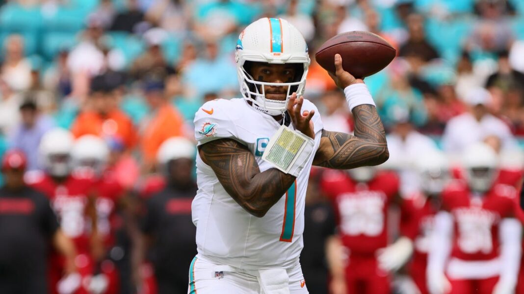 Tua Tagovailoa returns from concussion, but Dolphins fall to Cardinals’ comeback