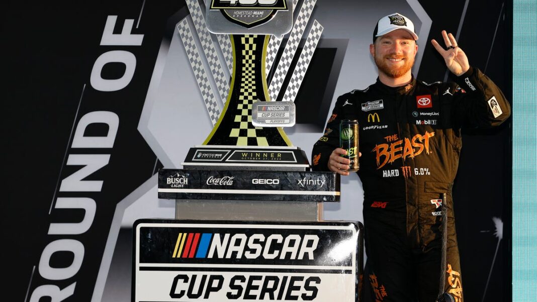 Tyler Reddick uses last-lap pass to win at Homestead, advance to NASCAR Championship 4