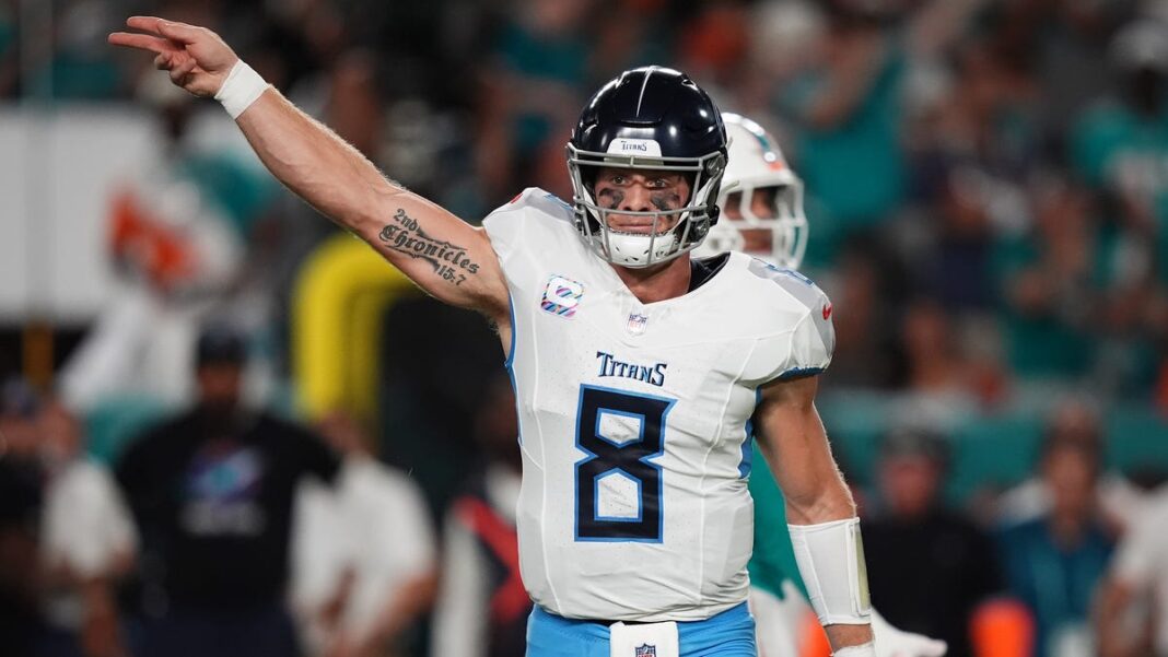 Will Levis injury update: Titans QB hurts shoulder vs. Dolphins