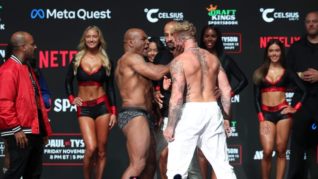 Mike Tyson slaps Jake Paul at weigh-in ahead of Friday’s fight: ‘It’s personal now’