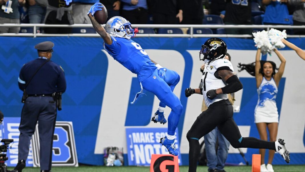 Jameson Williams TD celebration: Lions WR pays homage to Marshawn Lynch