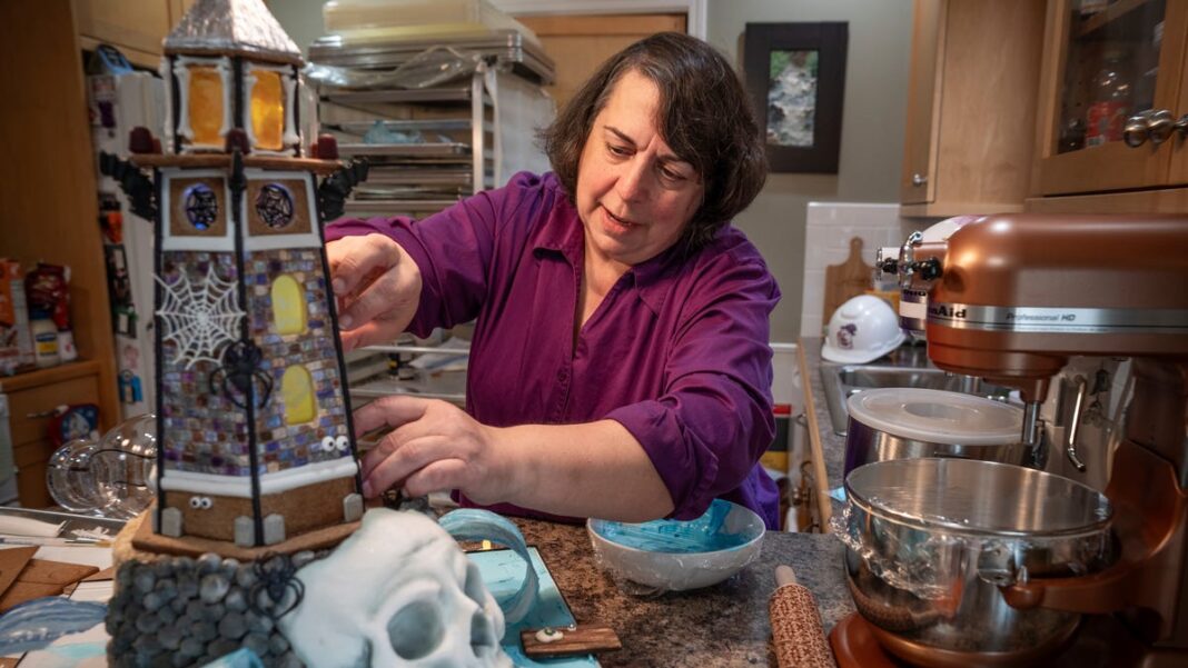 GM engineer Donna Rorabaugh makes huge, elaborate gingerbread houses