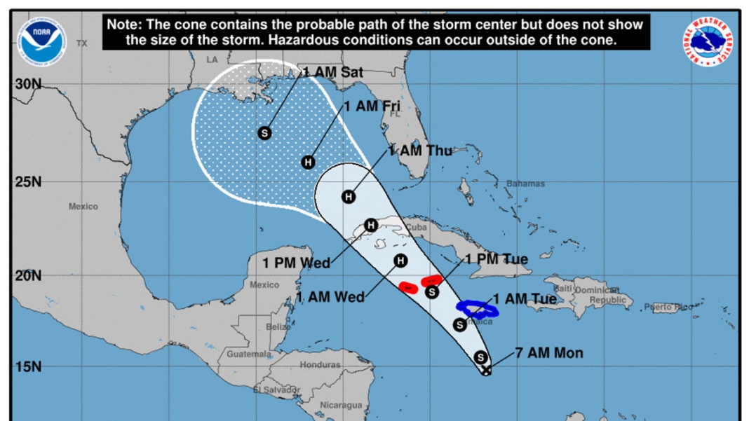 Tropical depression forms, could become Hurricane Rafael and track toward US