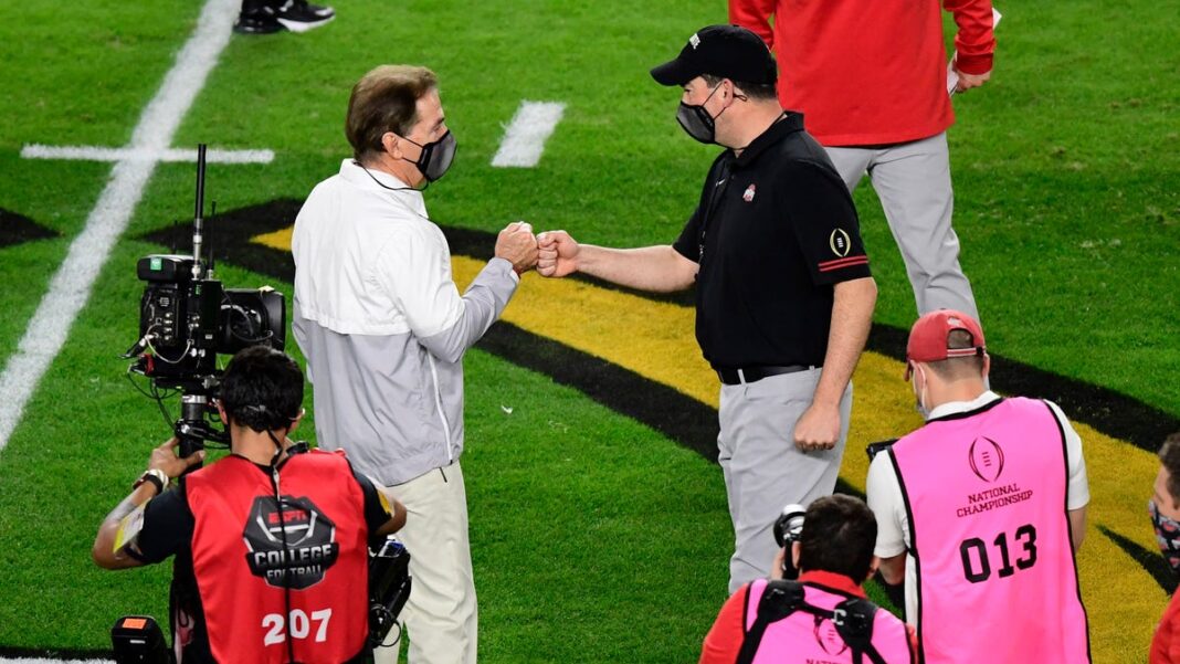 Nick Saban defends Ryan Day on ‘GameDay,’ tells Ohio State football fans to back coach