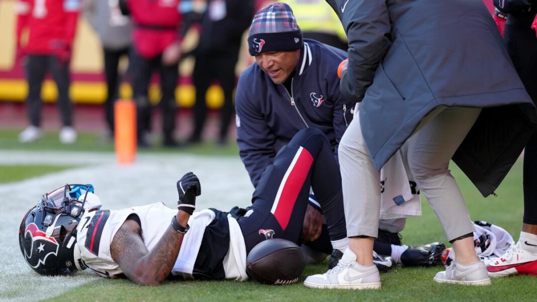 Tank Dell injury update: Texans WR hospitalized after ‘significant’ knee injury