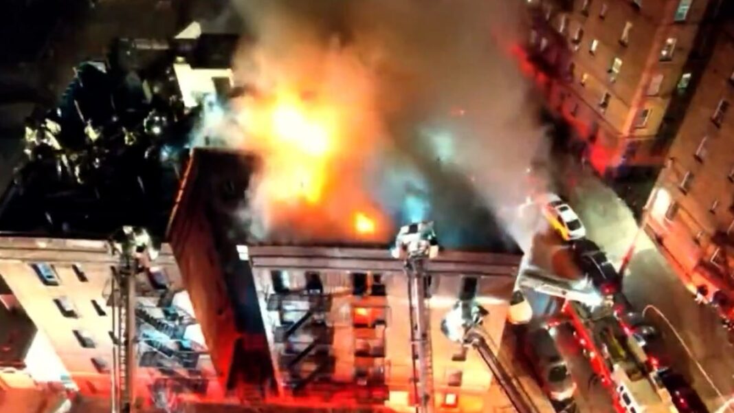 Massive fire erupts at Bronx apartment building injuring 2 firefighters, damaging units