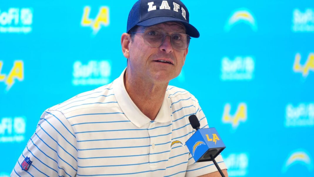 Chargers coach Jim Harbaugh to have heart procedure this offseason