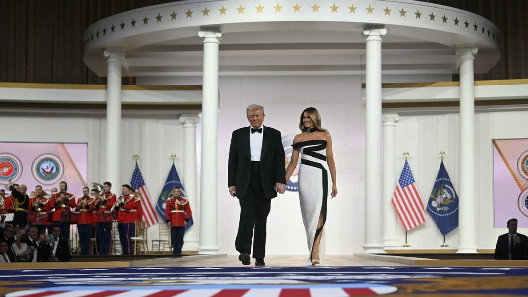 As Inauguration Day turns to night, Donald Trump stops by inaugural balls