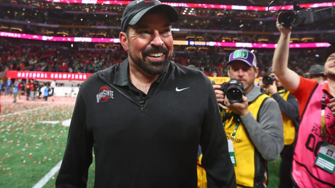 Ohio State’s Ryan Day takes in winning moment with family: ‘We’ve got to go celebrate’