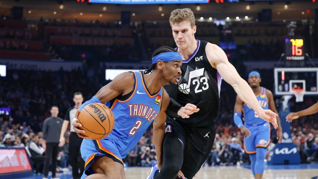 Thunder guard Shai Gilgeous-Alexander scores career-high 54 points in win over Jazz