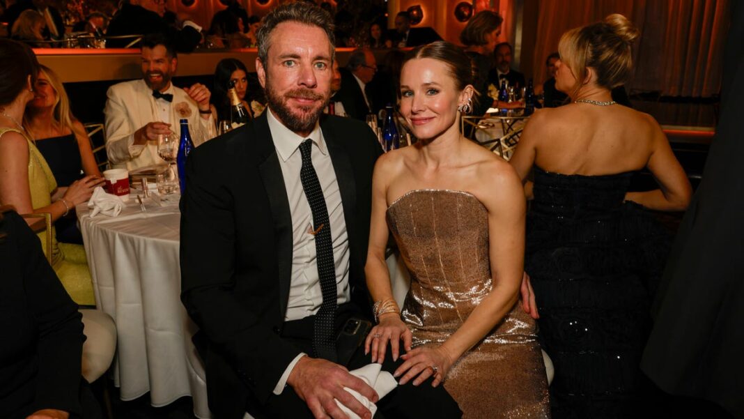 Kristen Bell reveals Dax Shepard watching football during the Golden Globes: ‘Priorities’