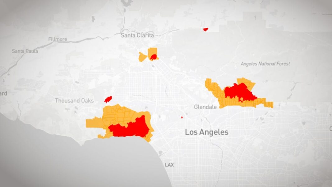 Mapping the LA fires: See latest evacuation zones and fire locations