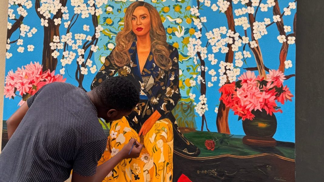 From Lagos to ‘the limelight’: Nigerian artist painted cover of Tina Knowles’ new book