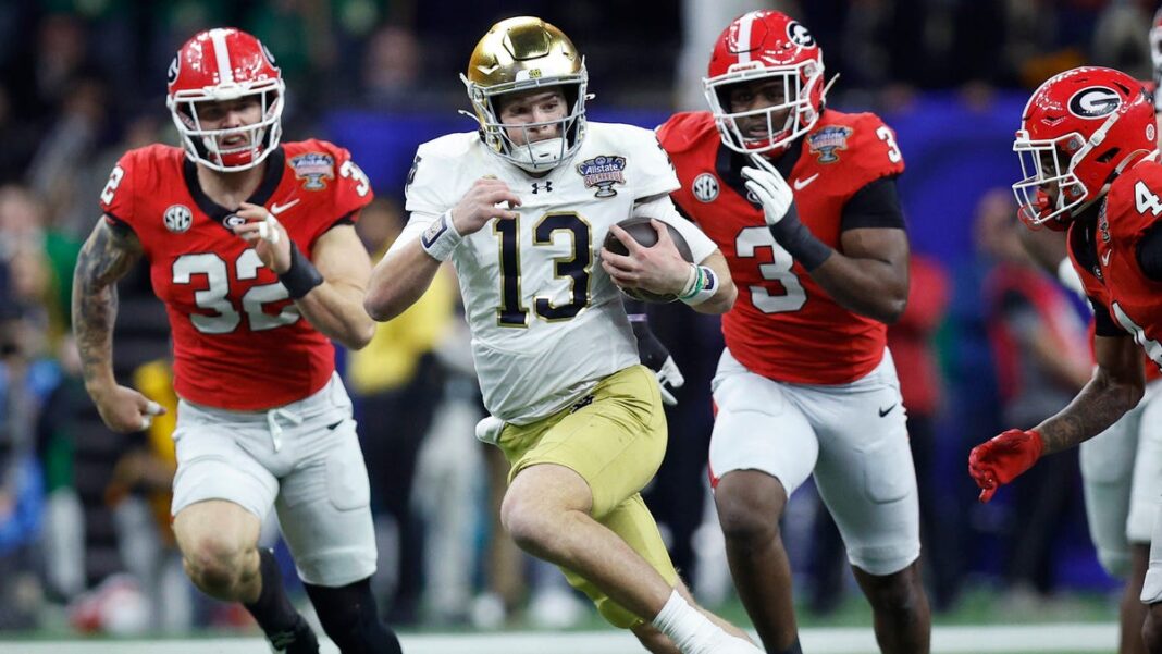 Notre Dame pounds Georgia in College Football Playoff Sugar Bowl for long-awaited glory